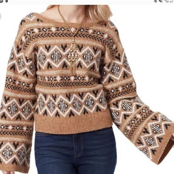 New Sam Edelman intarsia warm knit reversible sweater - Picture 2 of 12